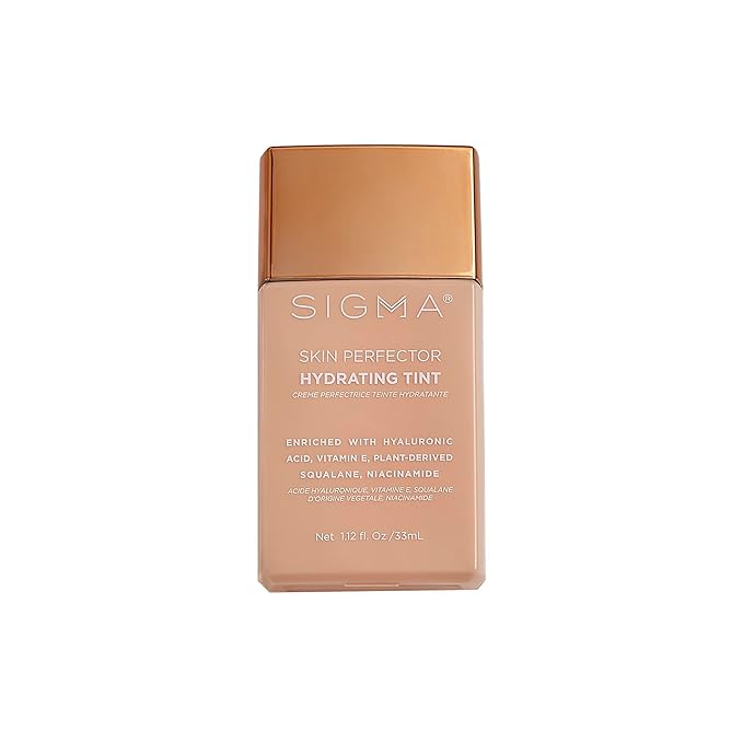 Sigma Beauty Skin Perfector – Hydrating Skin Tint Foundation for Lightweight, Buildable Coverage, With Hyaluronic Acid, Niacinamide Serum, and More (1 Fair Ivory Tint, 1.12oz)