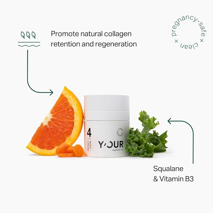 Y'OUR Non-Toxic, Pregnancy-Safe Skincare Set – 5-Step System with Cleanser, Day Cream, Serum, Night Cream & Hydration Serum – Soothing & Rejuvenating – Gentle and Non-Comedogenic Formula.