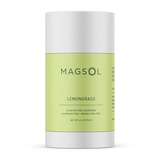 MAGSOL Natural Deodorant for Men & Women | Aluminum Free Deodorant | Gentle on Skin with Sweet Almond Oil & Beeswax | Baking Soda Free | Paraben & Pthalate Free | Lemongrass