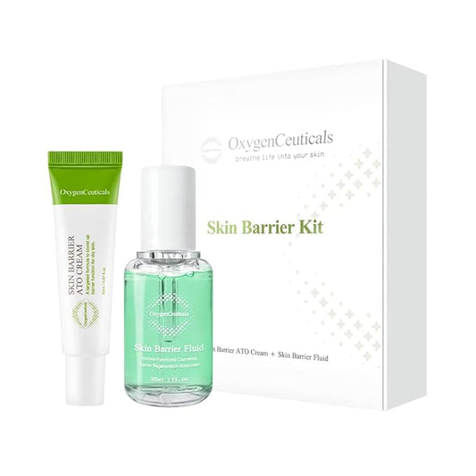 OxygenCeuticals Skin Barrier Kit – Skin Barrier Fluid 30ml & Ato Cream 20ml for Deep Hydration, Protection, & Barrier Strengthening