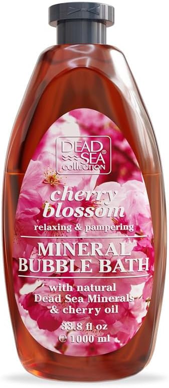 Dead Sea Collection Bubble Bath for Women and Men - with Cherry Oil and Pure Minerals - Nourishing and Moisturizing Skin - 33.8 Fl. Oz