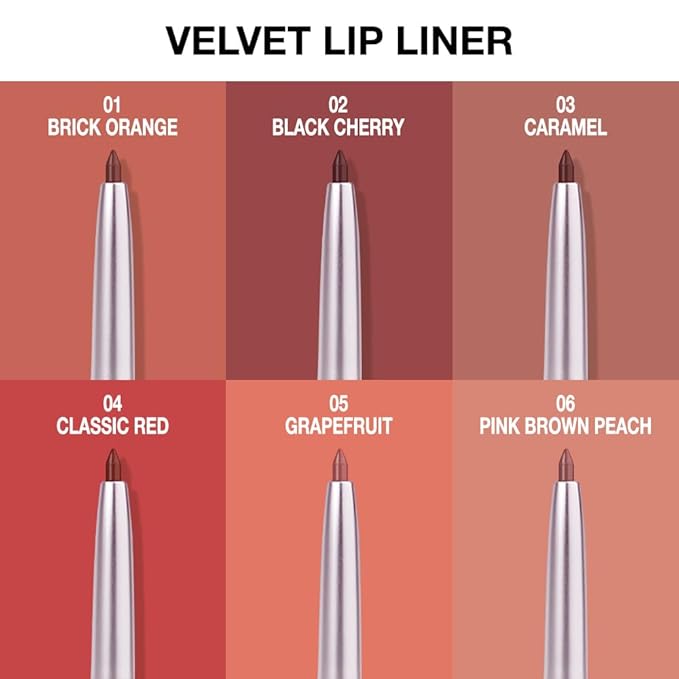 Retractable Lipliner Pencil Waterproof Makeup for Lip Liner and Eye Liner, Smooth and Creamy, Long Lasting Matte Finish, Vegan Beauty, Matte Velvet Pigmented Lip Liner (02#Cherry Red, 1)
