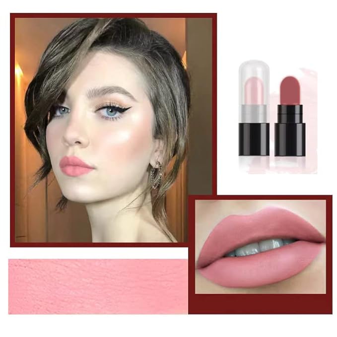 12Pcs Capsule Pills Lipstick Packs - Matte, Metallic, Jelly Magic Lipstick Set for Women - Strawberry Mint Apple Flavor - Long-Lasting, Non-Stick Cup, Waterproof