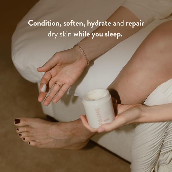 PAUME Overnight Hand and Foot Hydration Mask, Moisturizing Treatment for Dry Hands, Dry, Cracked Feet, Shea Butter, Unscented, Restores Softness & Smoothness, 3.4 oz