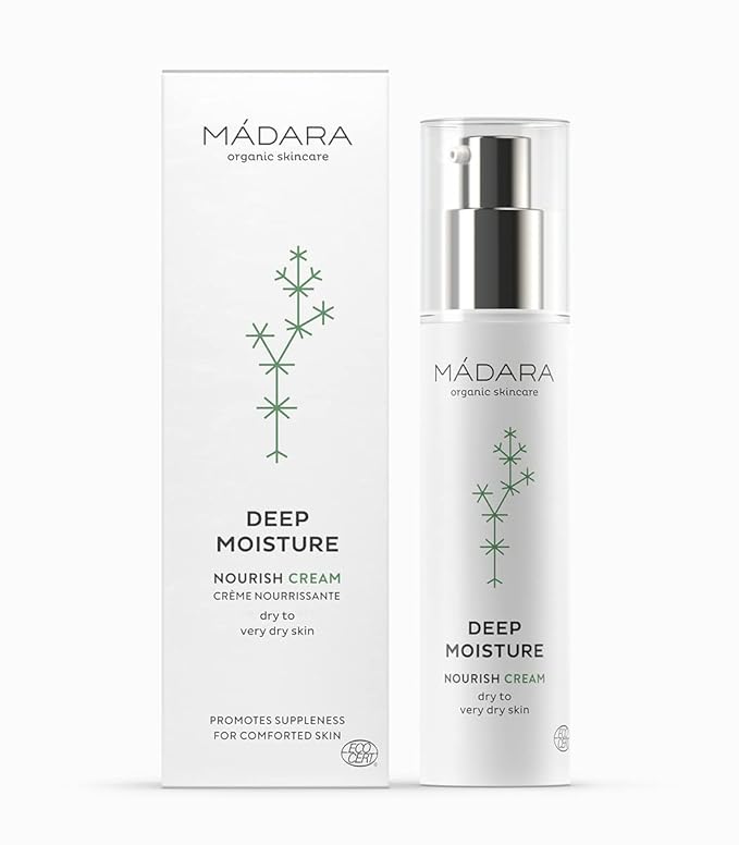 MÁDARA Organic Skincare | Deep Moisture Nourish Cream - 1.7oz Soothing and ultra-hydrating moisturiser for dry skin, With hyaluronic acid and nutrient-rich plant extracts, Vegan, Ecocert certified