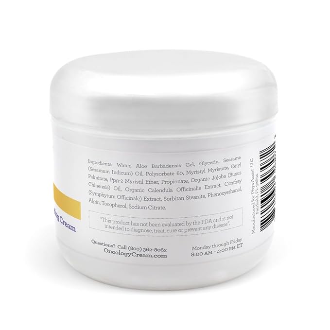 PhysAssist Oncology Calendula Cream Face & Body Advanced Hydrating Cream, for Men & Women after Radio or Chemo. 4 oz jar.
