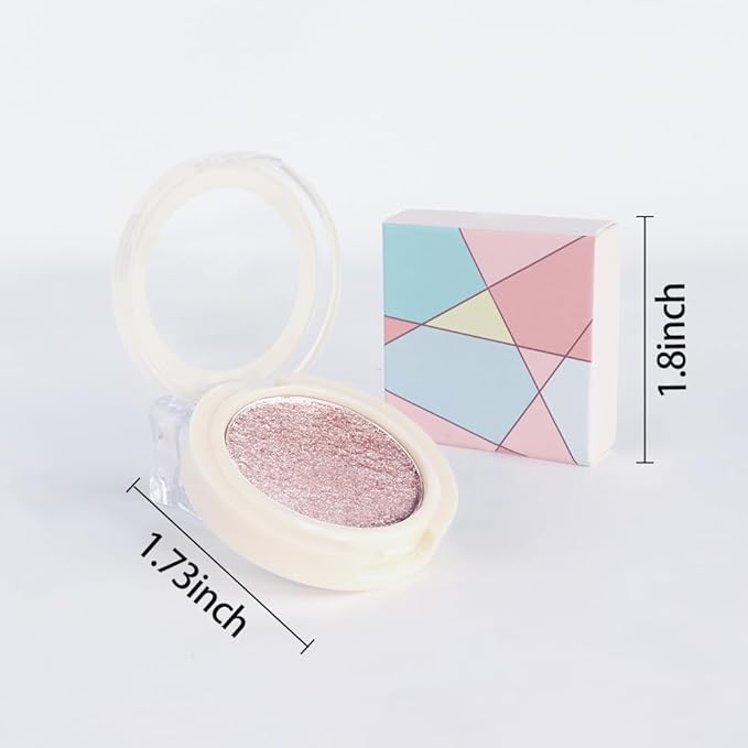 Eyeshadow Single Glitter, High-Pigment Monochrome Eye Shadow Pressed Powder, Everyday Velvety Silky Eye Makeup Looks, Professional Long-Lasting Waterproof Single Eyeshadow Palette, Rose Gold 05