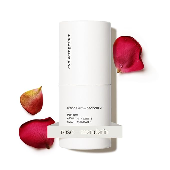 evolvetogether Aluminum Free Natural Deodorant for Women & Men | Mandarin, Oud & Patchouli | Neutralizes Odors, Soothes Skin | Vegan, Cruelty-Free, Baking Soda Free | Made in USA (Monaco, 1.69 Oz)