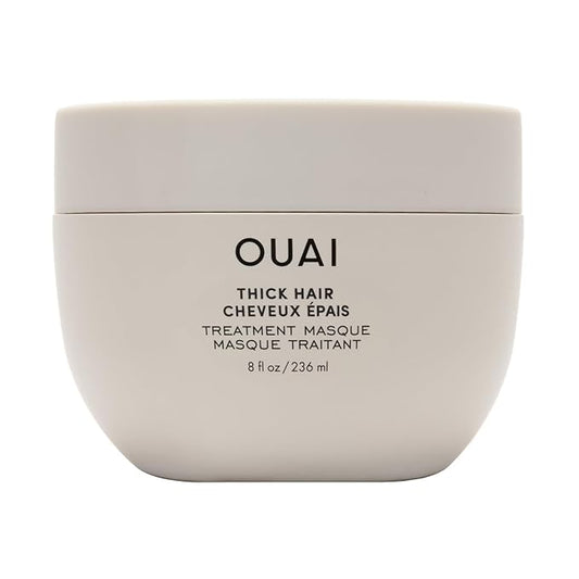 OUAI Thick Hair Mask - Deep Conditioning Hair Mask with Almond Oil, Olive Oil, & Hydrolyzed Keratin to Restore Damaged Strands - Phthalate & Paraben Free (8 fl oz)