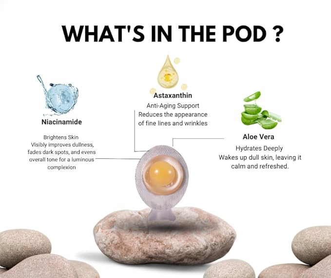 CloudSkin Astaxanthin Egg Mask, Overnight Hydrogel Sleeping Mask, Hydrating Face Mask with Hyaluronic Acid, Squalane & Aloe Vera, Soothing & Brightening, 5 Single-Use Pods