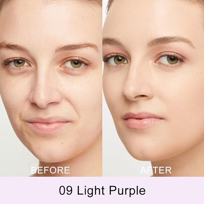 Kaely Pot Concealer Full Coverage, Under Eye Brightener Color Correcting Concealer for Dark Circles, Waterproof Foundation Face Makeup, Eye Ring Corrector de ojeras, 09 Light Purple