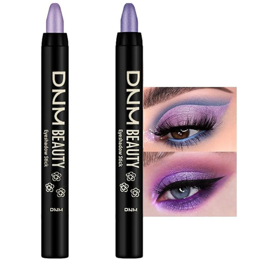 evpct 2Pcs Cream Eyeshadow Sticks Set for Eyes Light Purple & Violet Shimmer Eye Crayon Shadow Brightener Stick Pencil Pen Bulk sombras en crema para ojos 08+09