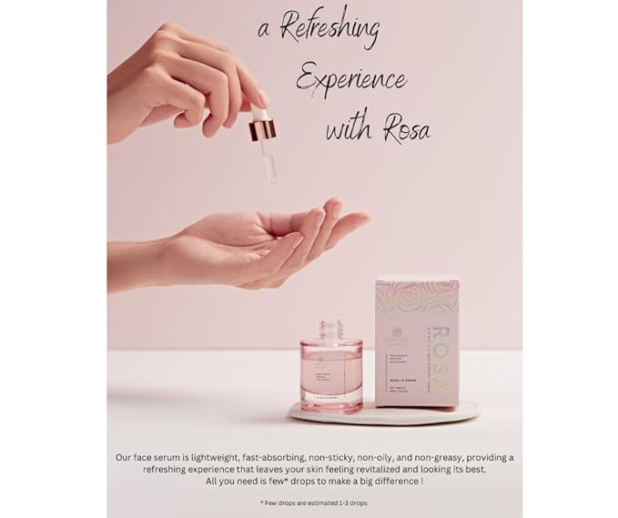 RosyFoxy Rosa Hyaluronic Acid Serum for Face, Rejuvenating Collagen Serum for Fine Lines and Wrinkles, Hydrating, Even Toning, Suitable for All Skin Type including Sensitive - 30 mL - Made in Korea