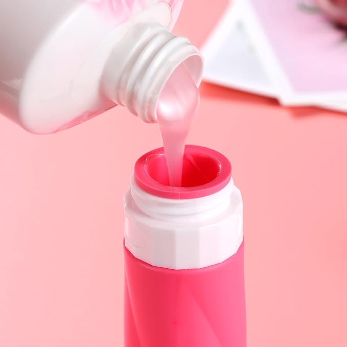 Gemice Travel Bottles for Toiletries, 3oz Tsa Approved Travel Size Containers BPA Free Leak Proof Travel Tubes Refillable Liquid Travel Accessories with Clear Toiletry Bag (4 Pack)