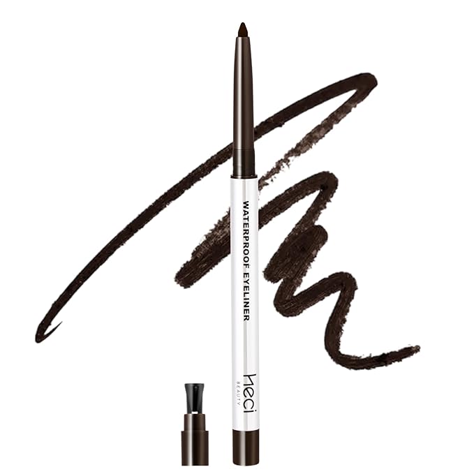 Sharpenable Gel Eyeliner Pencil, Multi-Use Longwear Eyeliner Pencil, Ultra-Smooth Tip Eye Makeup with Up to 24HR Wear, Waterproof & Smudge-Proof - Dark brown