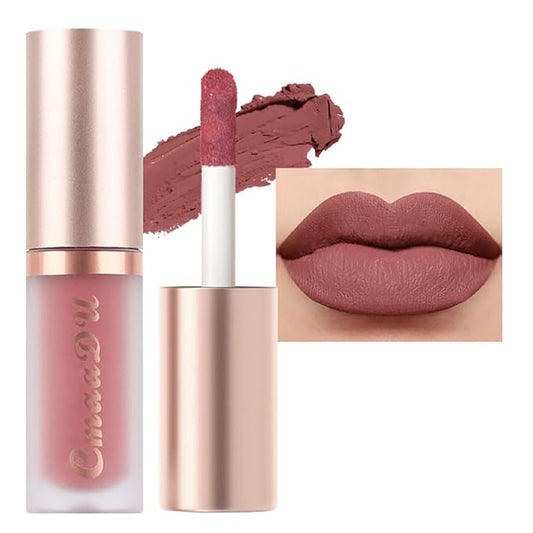 evpct 1Pcs Mauve Matte Liquid Lipstick Lip Gloss Glossy Set for Black Women 24 Hour Pink Silky Velvet Lipstick labiales matte larga duracion mate 24 horas originales 01#