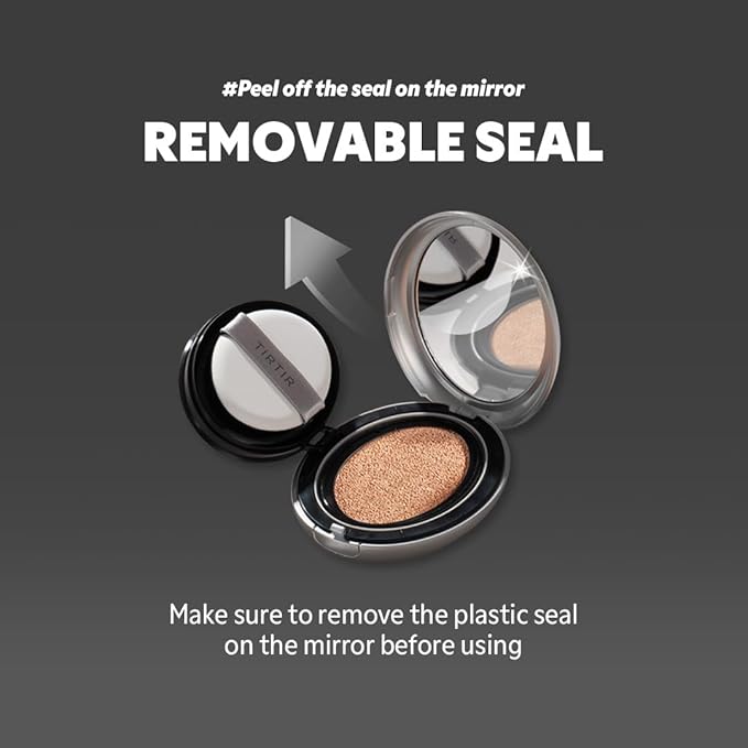 [*Mini Size*] TIRTIR Aura Glow Silver Cushion | Korean Cushion Foundation, (#43N Deep Cocoa, 0.15 Fl Oz)