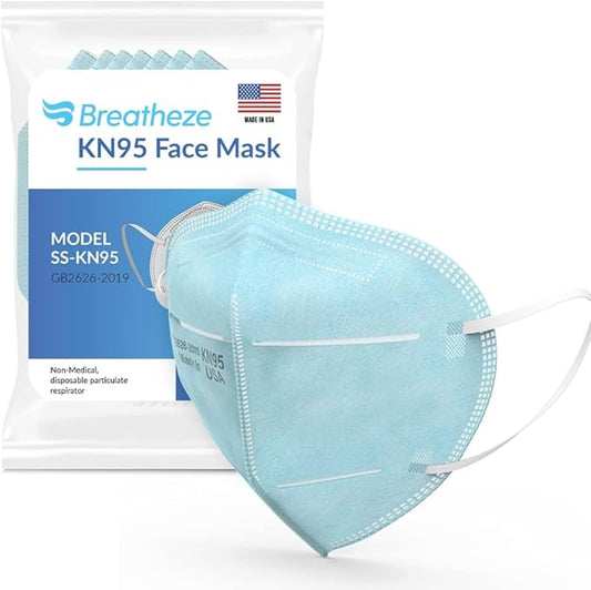 Breatheze KN95 Face Masks Made in USA - Face Masks Disposable KN95 Mask - FDA Registered Masks