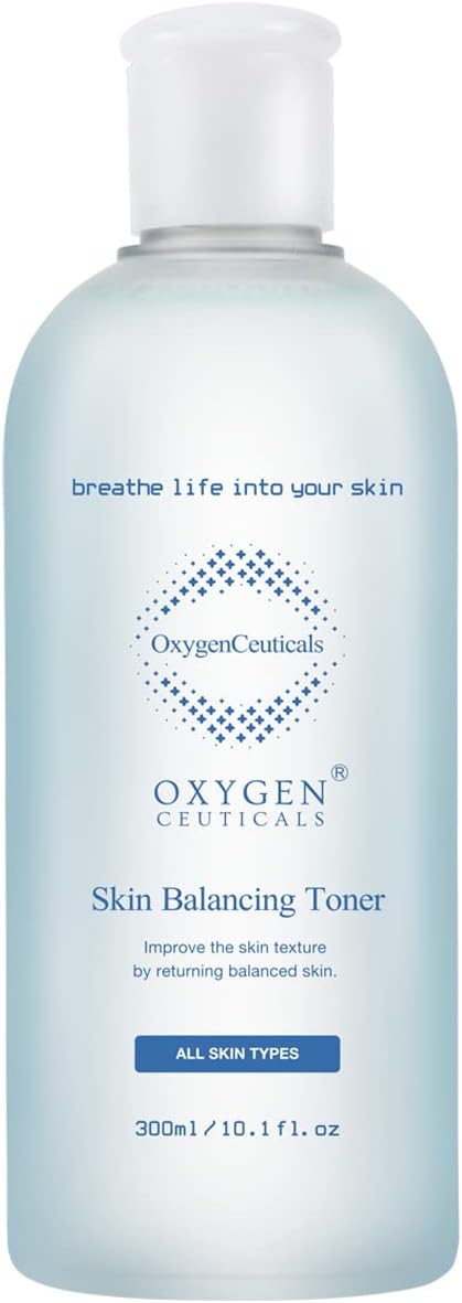 OxygenCeuticals Skin Balancing Toner – Hydrating & pH Balancing Facial Toner with Centella, Lavender & Freesia Extracts, Improves Skin Texture for Oily & Combination Skin 10 fl.oz (300ml)