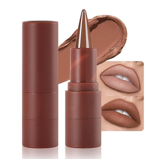 AMY'S DIARY Matte Crayon Lip Liner Lipstick Makeup, Precision Tip Matte Lip Crayon, Longwear Up To 24Hrs,Matt Lip Liner Make Up Smudge-Proof Lip Contour Waterproof for Women (Milk Tea, Regular)