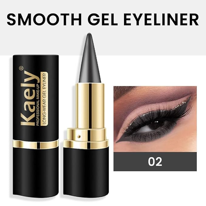 evpct 1Pcs Grey Gel Eyeliner Pencil Eye Black Face Paint Stick Makeup Set Waterproof Matte Cream Crayon Eyeliner Pencil Set Cat Eye Liners Eyeshadow Guide delineador de ojos contra el agua