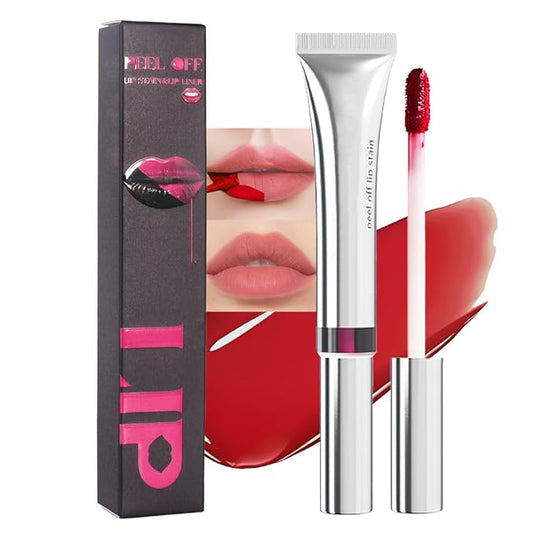evpct Lip Tains Peel off, Peel off Lip Liner Tattoo Lip Stain Tint Gloss Marker Makeup, Long Lasting Waterproof 24 Hours Matte Finish Transfer-proof Pigmented Color Stay Lipsticks, 125 Nude Pink