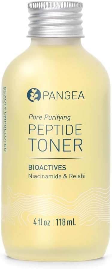 Pangea Organics - Natural Niacinamide + Reishi Pore Purifying Peptide Toner | Vegan, Non-Toxic, Sustainable Clean Beauty (Glass Bottle, 4 fl oz | 118 ml)