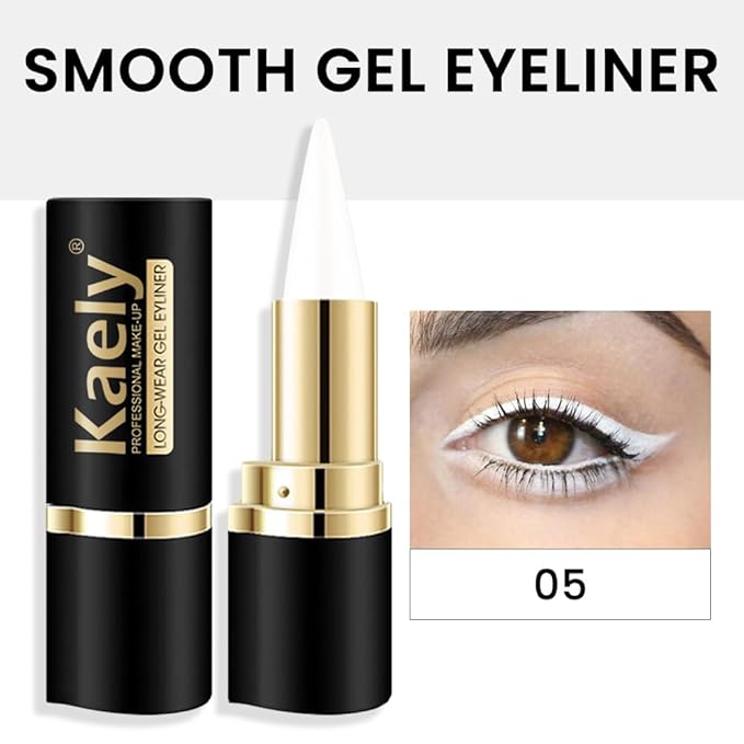 evpct 1Pcs White Gel Eyeliner Pencil Eye Black Face Paint Stick Makeup Set Waterproof Matte Cream Crayon Eyeliner Pencil Set Cat Eye Liners Eyeshadow Guide delineador de ojos contra el agua