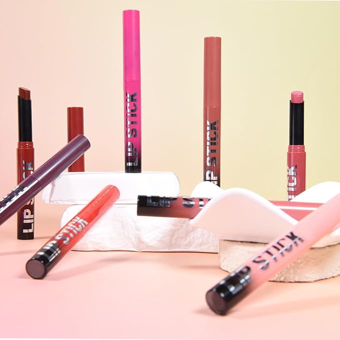 Hot Pink Matte Lipstick for Women, Long Lasting Waterproof Transfer-Proof Vegan, 24 Hours Moisturizing Glossy Shine Lip Gloss, Lipstick Palette Beauty Products Makeup All-Day Formula A05#