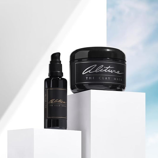 Alitura Instant Glow Kit - Clay Mask, Gold Serum Bundle