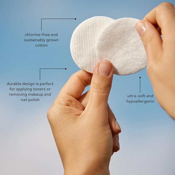 Sky Organics Organic Cotton Rounds for Sensitive Skin, 100% Pure GOTS Certified Organic for Beauty & Personal Care, 100 ct. w Ebook