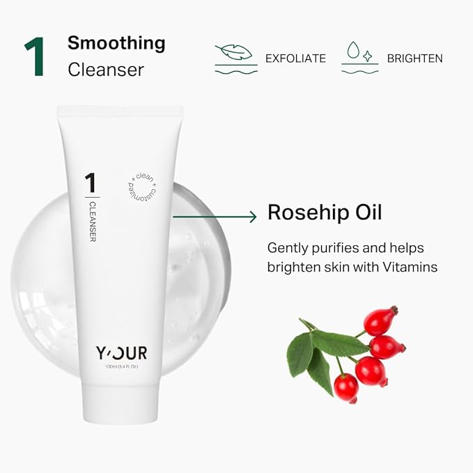 Y’OUR Essential 3-Step Anti-Aging Kit: Hydrating Cleanser, Hydration Cream & Retinol Eye Cream for Wrinkle Reduction, Firming & Deep Hydration. Made in USA