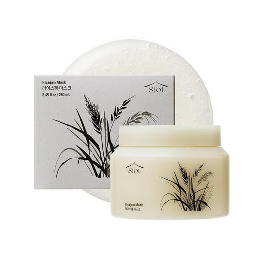 SIOT Rice Jam Mask 8.45 Ounce – Korean Icheon Rice Face & Body Mask for Deep Cleansing, Hydrating, & Radiant Skin – Natural Moisturizing & Purifying Skincare, Smooth & Soft Skin Treatment