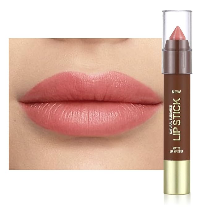 Rose Pink Matte Lipstick Crayon for Women, 24 Hour Lipstick Lip Liner Pencil Long Lasting Waterproof Smudge Proof, Vegan & Cruelty-Free, Neutral lip liner marker Easy Application Full Coverage B01#