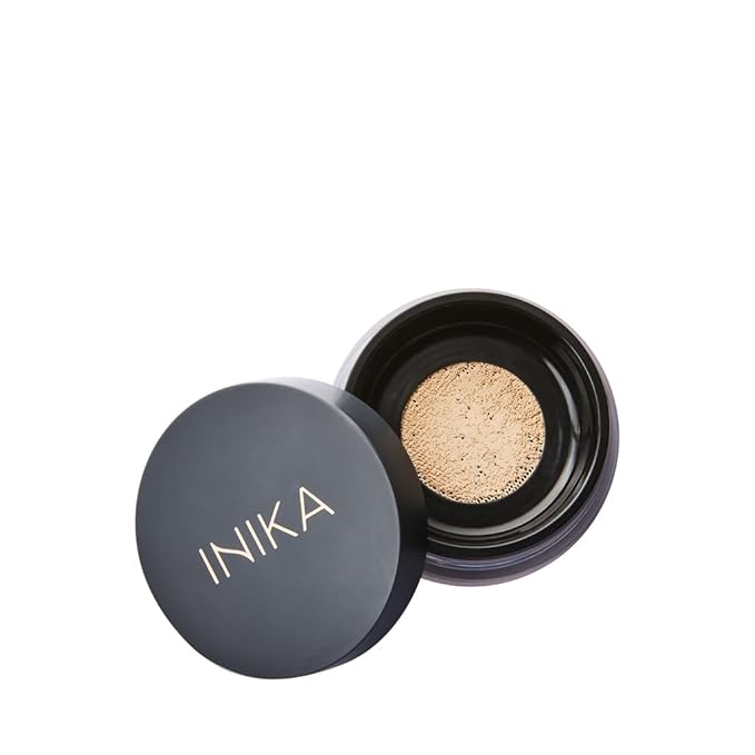 INIKA Organic Mineral Powder Foundation with SPF 25 - Vegan Makeup, Natural Looking, Buildable Coverage, Flawless Radiance & Glow, Blemish Coverage, Cruelty Free, Sustainable Packaging, Strength, 8g
