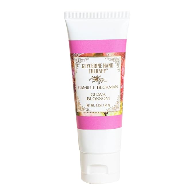 Camille Beckman Glycerine Hand Therapy Cream, Guava Blossom, Ultra Moisturizing Hand Cream for Dry, Cracked Hands, Non-Greasy, Paraben-Free, Made in USA, 1.35 Ounce