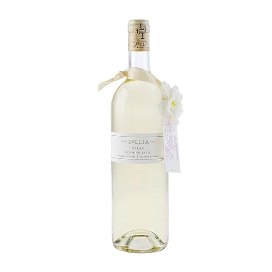 Lollia Relax Bubble Bath, 25 fl. oz., Lavender & Honey Scented Luxury Soap, Gentle & Moisturizing Fragranced Cleanser with Hydrating Ingredients for Women