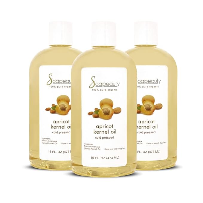 Soapeauty APRICOT KERNEL OIL Cold Pressed 100% Pure Natural Apricot Oil for Skin, Face, Hair Carrier for Essential Oils, Massage | 48 OZ