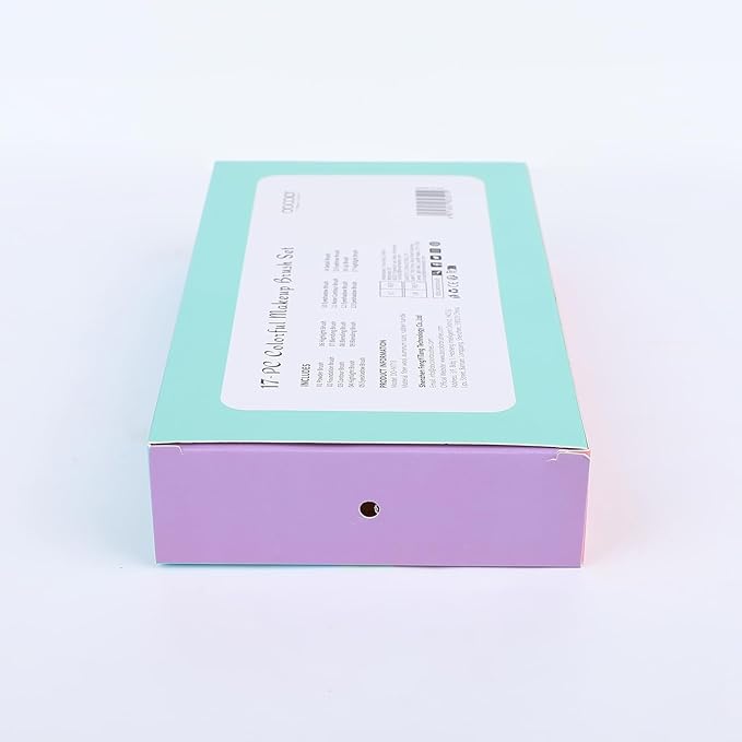 Docolor Makeup Brushes 17 Pcs Colourful Makeup Brush Set Premium Synthetic Kabuki Foundation Blending Face Powder Blush Concealers Eyeshadow Rainbow Makeup Brush Travel Friendly Valentine's Day Gift