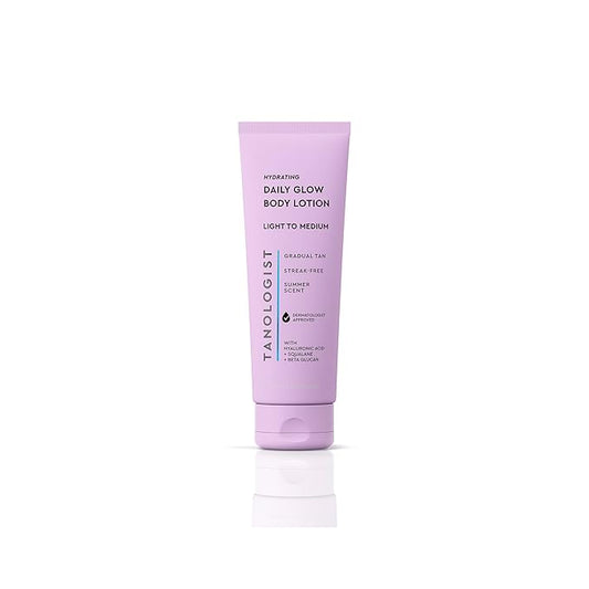 Tanologist Hydrating Daily Glow Body Lotion- Light/Medium, Buildable & Transfer-Proof Gradual Self Tanner, Summer Fragrance, Natural Not Orange, Lasts 7 Days, Vegan Clean Formula, 8.45 fl oz