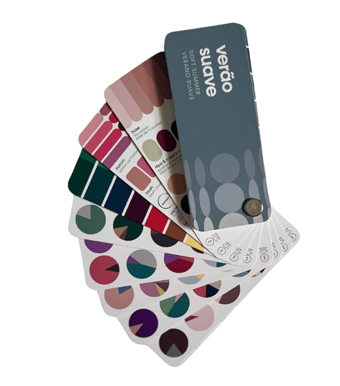 Multilingual Soft Summer Palette Color Fan by Studio Immagine, Personalized Color Guide for Cost Saving, Smart Shopping, Outfit & Wardrobe Planning; Verano Suave/Verao Suave