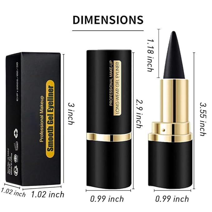Kaely 2Pcs Black Brown Gel Eyeliner Pencil, Natural Black Eyeliner Cream for Waterline, Long Wear Crayon Eye Liner Waterproof Smudge Proof, Smokey Eye Eyeshadow Palette Gothic Halloween Makeup Set