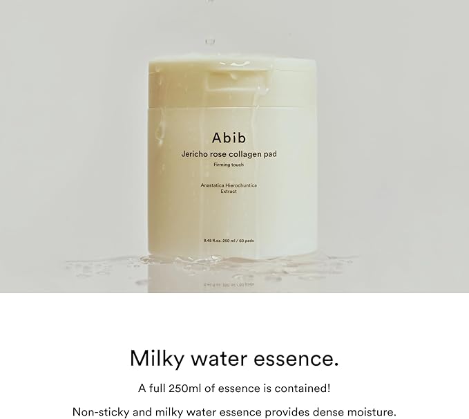 Abib Jericho Rose Collagen Pad Firming Touch 60pads 8.45 fl.oz. | Korean Anti-Aging Toner Pads for Face with Niacinamide, Collagen, Peptides, Cleansing, Disposable, Exfoliant, Skin Care