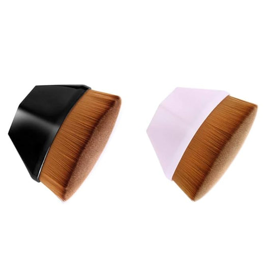 2pcs Foundation Makeup Brush Flat Top Kabuki Face Blush Liquid Powder Foundation Brush Portable Cosmetic Brush for Blending Liquid, Cream or Flawless Powder Cosmetics with Bonus Protective