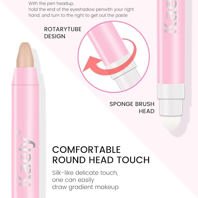 evpct 2Pcs Cream Eyeshadow Sticks Set for Eyes Waterproof, Rose Shimmer & Desert Matte Cream Eyeshadow Applicator Stick Pen, Long Lasting High Pigmented Eye Shadow sombras en crema para ojos 27 + 28