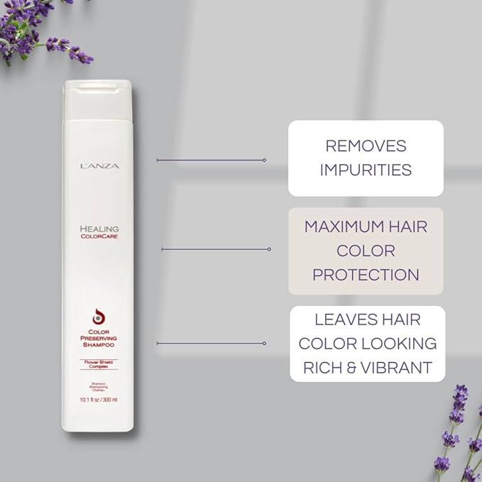 L'ANZA Healing Colorcare Shampoo, Color-Safe Repairing Cleanse for Dry, Damaged or Treated Hair, Anti-Fade Formula Smooths, Moisturizes, Adds Vibrance & Shine, Sulfate Free (1.7 Fl Oz)
