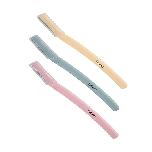 Facial Razor and Eyebrow Razor for Women – Dermaplane Razor, Face Dermaplaning Tool, Eyebrow Shaper for Women, Ideal Disposable Face Razors for Peach Fuzz - 3pcs
