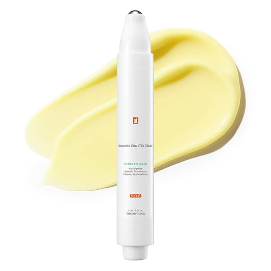 TOSOWOONG VITA Clinic Vitamin Eye Cream, Korean Skincare with 5% Arbutin, 2% Niacinamide, Hyaluronic Acid, Glutathione, Seabuckthorn Eye Serum for Fine Lines & Wrinkles, Puffiness, 15ml / 0.5 fl. oz.