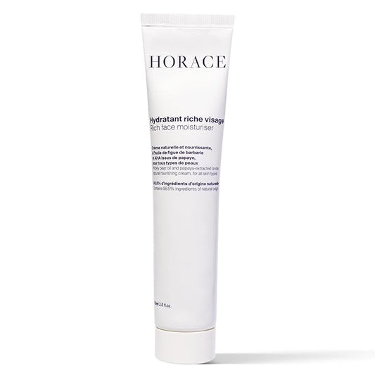 HORACE Rich Face Moisturizer for Men - Hydrating Cream with Organic Prickly Pear Oil and Shea Butter - Moisturising Skincare for All Skin Types - Unscented, 2.5 fl.oz