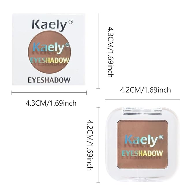 Kaely Single Eyeshadow Makeup, Rosy Brown Neutral Powder Matte Eye Shadow for Older Women, Mini Monochrome Eye Shadow Palette Pigmented Waterproof, sombras para ojos, Lightweight Blendable, 14